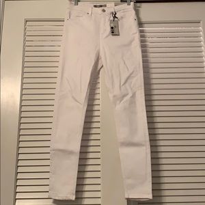 White High Waisted Ankle Jeans